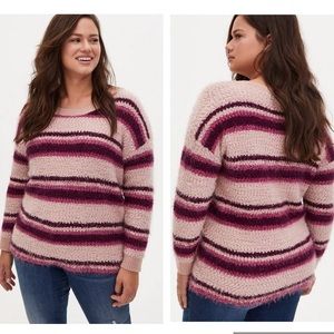 Torrid Multicolor Striped Popcorn Pullover Drop Shoulder Sweater 2X
